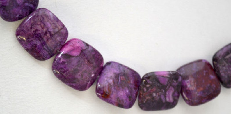 20x20mm 1.5mm hole opening Purple Charoite Stone agate Beads Sold by 1 strand of 18pcs