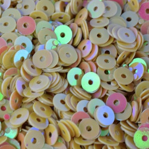 3/4/6mm Warm Beige Iridescent Sequins Sheen Round Sequins/Loose Paillettes,Wholesale Sequins,Shimmering Sequin Apparel,Shoe Decor
