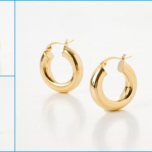 Gold Filled EP 18K Hoop Earrings in Rectangle Round and Oval Shapes