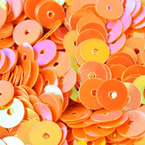 3/4/6mm Orange Iridescent Flat Sequins Round Sequins/Loose Paillettes/Wholesale Sequins Multi-Color, Loose Sequin Apparel,Shoe Decor