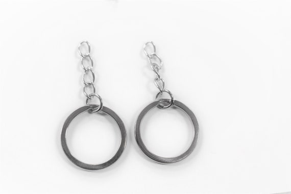Plain Stainless Steel Hook Key Chain and Extension 20mm Double