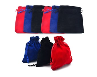 Square Velvet Pouch Jewelry Gift Bags, Elegant Multi-Color (3.5x4.5 Inches, Soft Velvet Fabric, Party Favor)