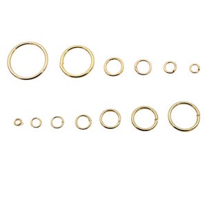 4mm open gold filled look jump rings, tarnish-resistant round wire findings