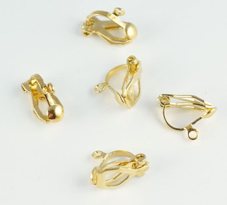 Clip on Earring Finding 18K Gold Filled Size 13x10x6mm to make Etsy