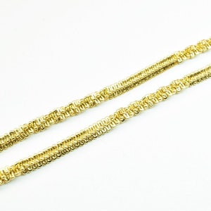 17.75&quot; Inch 18K Gold Filled Look, EP Straight and Twisted Chain 3.5mm Width 2.5 Thickness - CG287