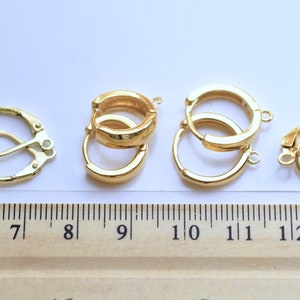 Ganchos para pendientes con cierre de palanca, accesorios de joyería, tono dorado cálido (varios tamaños, cierre seguro, cómodos de llevar) imagen 7