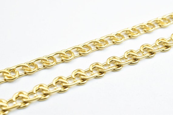 18Kゴールドフィルドチェーン 幅4mm 変色しにくいゴールド 耐久性あり 長さ19 25インチ 留め具付き - 日本