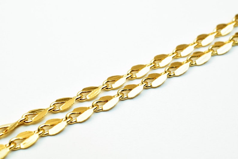 Pinky Gold Filled Chain 18KT Gold Filled Size 17.25 Long 3mm Width 1.5mm Thickness For Jewelry Making Item #CG320