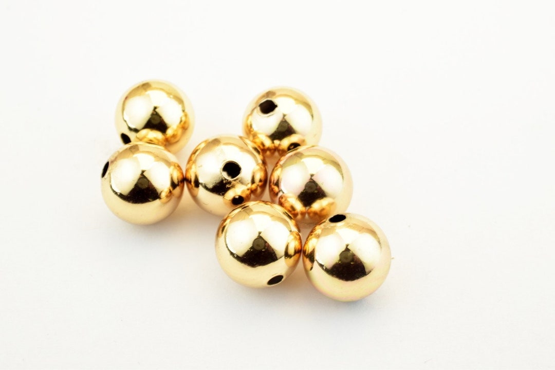 18k Gold Filled EP Tarnish Resistant Plain Beads Size 4mm/6mm/8mm