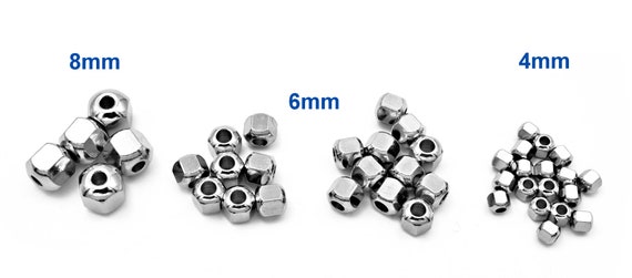 4mm Smooth Hex Spacer Bead (3 Metal Options) - 20 pcs.