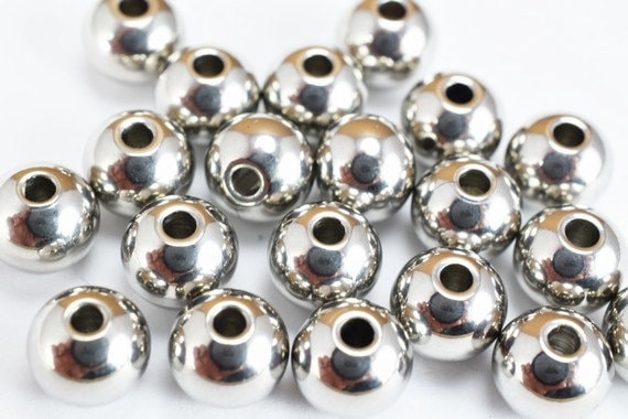 Stainless Steel Round Beads Polished Solid Smooth Seamless Spacer