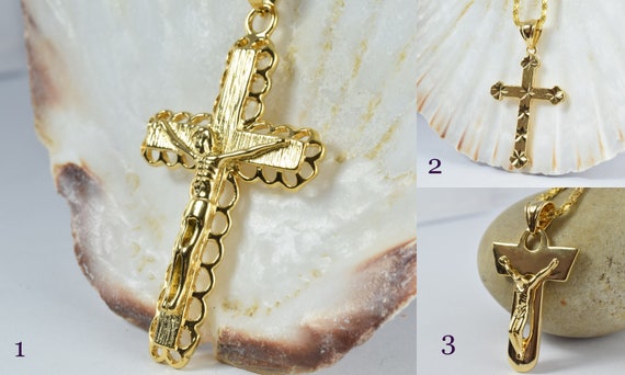 Gold Filled Decorative 18KT Crosses Cross Pendant Orthodox | Etsy