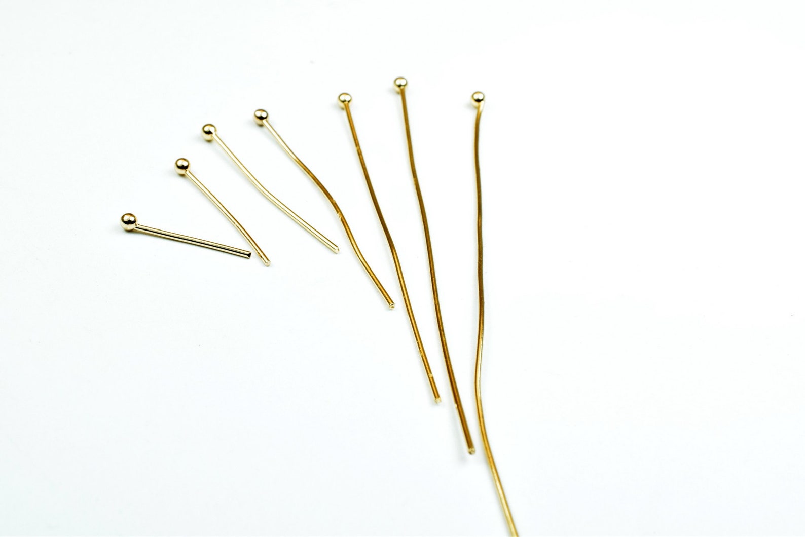 2 1/2 Inch Round Head Pin Gold Filled 18k Thickness 1mm Etsy