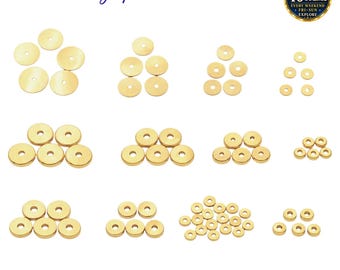 Rondel Spacer Beads: Tarnish Resistant Gold, Seamless Plain Roundels | 4mm-10mm, Warm Gold Tone, Jewelry Accents