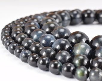 Black Gray Tiger Eye Gemstone Round Beads 6mm/8mm/10mm/12mm Natural Stones Beads natural healing stone chakra stones for Jewelry Making