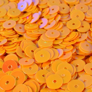 3/4/6mm Orange Light Iridescent Flat Sequins Round/Loose Paillettes/Wholesale Sequins Multi-Color, Loose Sequin Apparel,Shoe Decor