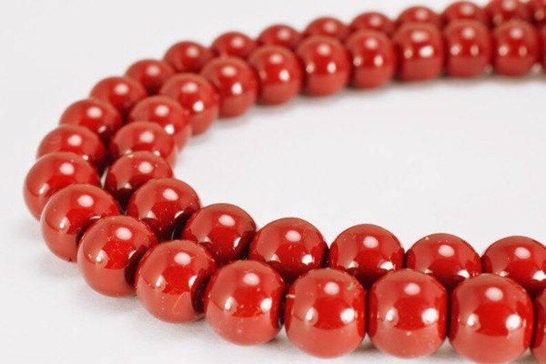 Dark Red Glass Beads Round 8mm Shine Round Beads for Jewelry Etsy