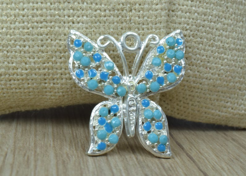 26mm Silver Plated Brooch Component Butterfly Finding Rhinestone Brooch Component,Pendant Brooch Bouquet,Wedding Brooch,Flower Brooch
