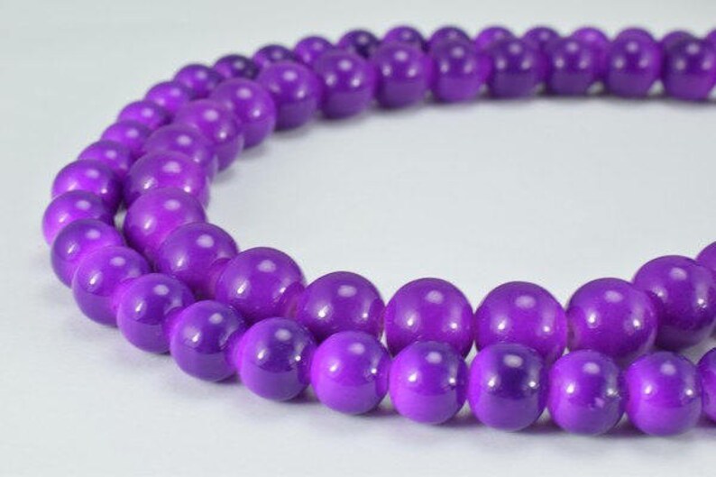 Dark Purple Glass Beads Round 8mm/10mm Shine Round Beads For Etsy