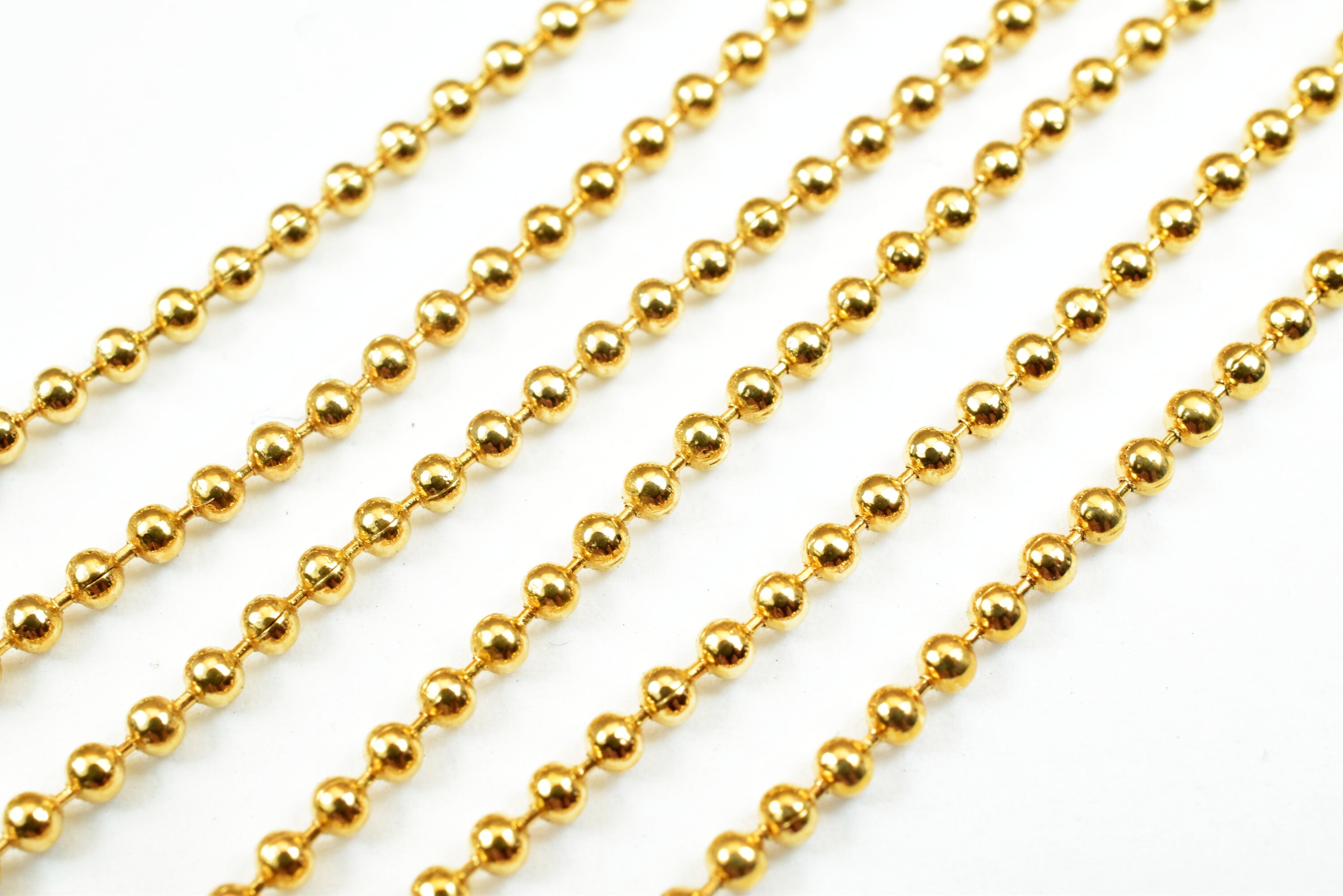 Gold Plated Round Ball Bead Chain Personalize Necklace and Etsy