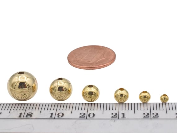 18K Findings EP Gold Filled Alternative Beads: Smooth Round