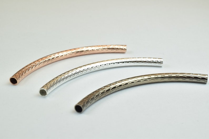 12 Pcs Curve Tube Jewelry Finding Beads 3x40mm/3x45mm/3x50mm Etsy