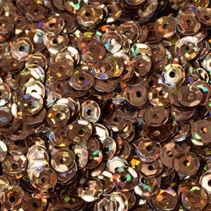 4mm Copper Brown Bronze Multi Cup Iridescent Sequins Sheen Round Sequins/Loose Paillettes,Wholesale Sequins,Shimmering Sequin Apparel
