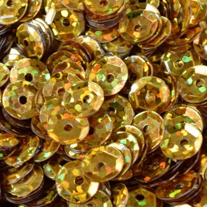 3/4/6mm Deep Gold  Glossy Cup Iridescent Sequins Sheen Round Sequins/Loose Paillettes,Wholesale Sequins,Shimmering Sequin Apparel