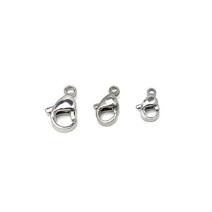 Stainless Steel Lobster Clasp 12PCs/Bag different Sizes 9x5mm/11x6mm/11x5mm/13x6mm/13x8mm/15x7mm Jewelry Finding Parts For Jewelry Making image 4