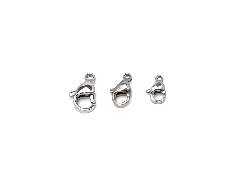Stainless Steel Lobster Clasp 12PCs/Bag different Sizes 9x5mm/11x6mm/11x5mm/13x6mm/13x8mm/15x7mm Jewelry Finding Parts For Jewelry Making image 4