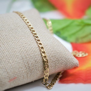 18&quot; inch 18k Gold Filled Look, EP cuban diamond cut chain width 4mm/thickness 1mm