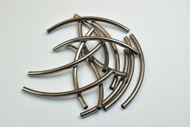 12 Pcs Curve Tube Jewelry Finding Beads 3x40mm/3x45mm/3x50mm Etsy