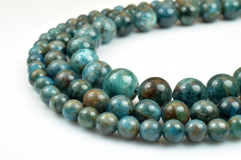 AAA Quality Gemstone Round Beads 6mm,8mm,10mm Natural Stone Beads Healing chakra stone  Jewelry Making Natural Apatite Gemstone Beads Dark