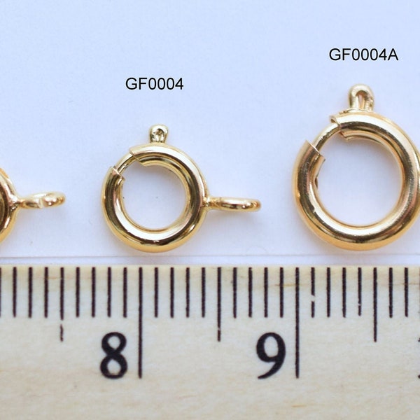 Gold Filled EP spring and round clasp size 5mm/6mm/7mm/9mm/12mm Findings