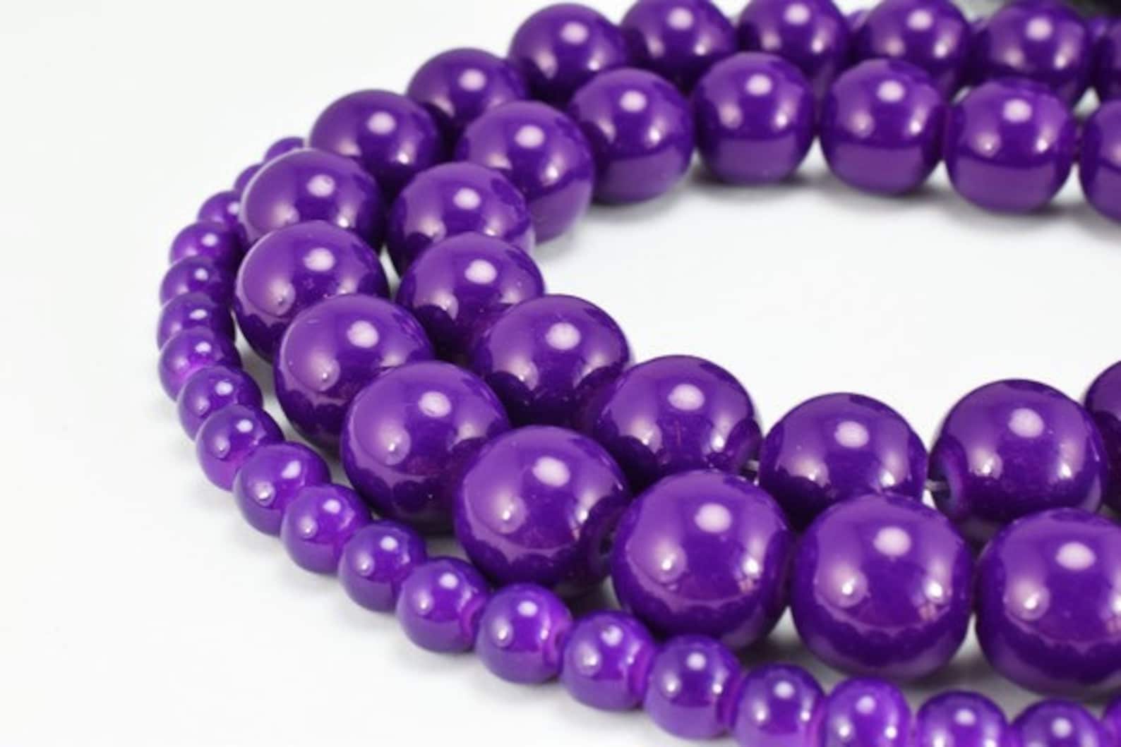 Dark Purple Glass Beads Round 6mm/12mm Shine Round Beads for Etsy