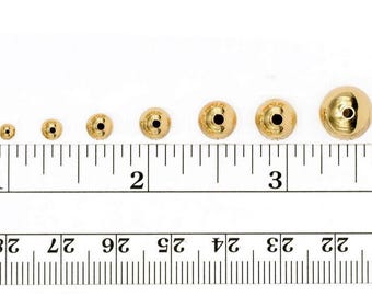 18K Findings EP Gold Filled Alternative Beads: Smooth Round Polished Finish,  Base (Sizes 2mm-20mm, Tarnish Resistant, Craft Supplies)