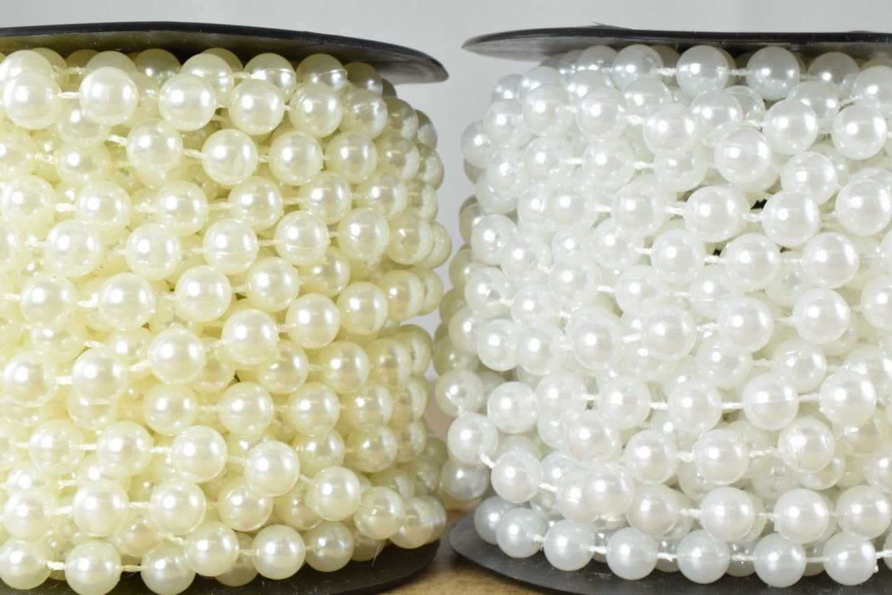 Rollo de guirnalda de perlas de 98.4 ft, perlas de 0.18 pulgadas para  manualidades, cadena de perlas para adornos de bricolaje, cuentas,  cortinas