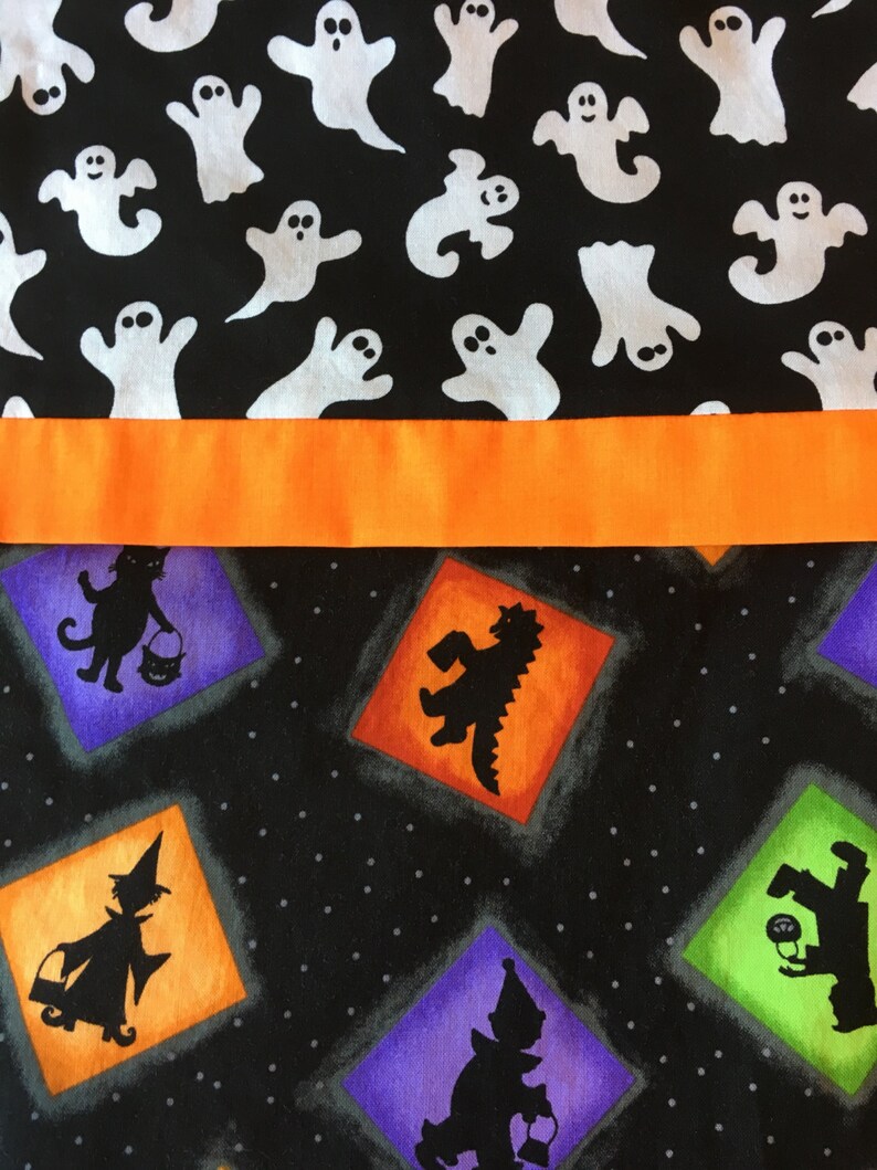 Handmade Halloween pillowcase with images of trickortreaters Etsy
