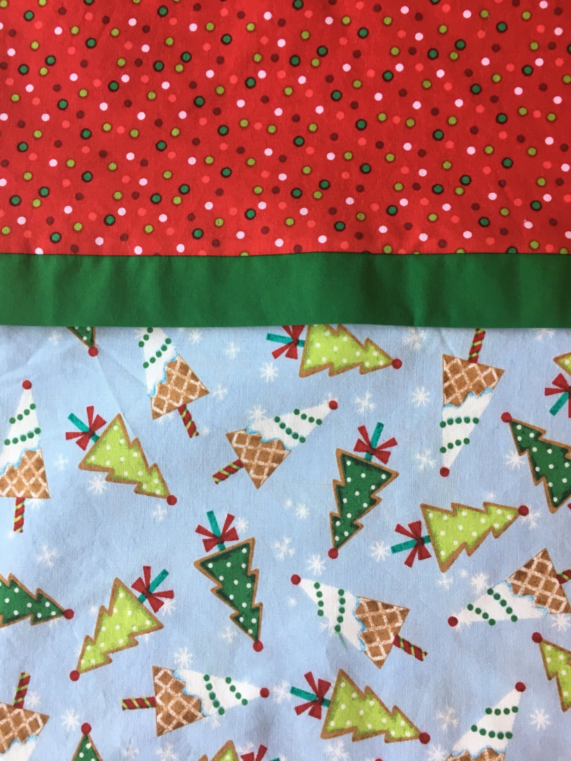Handmade Christmas Pillowcase Featuring Christmas Tree Cookies Etsy