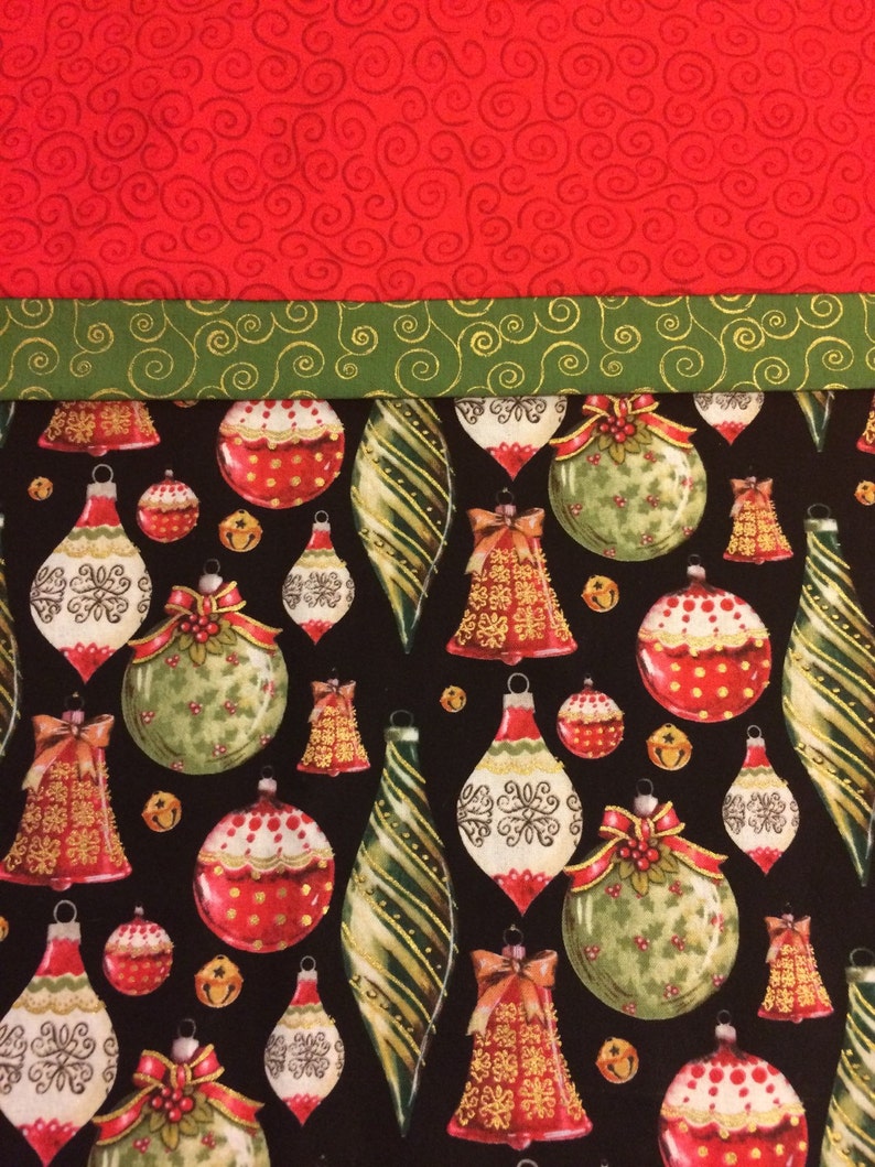 Handmade Christmas pillowcase with vintage style ornaments Etsy