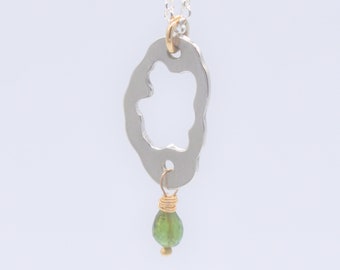Sterling silver Pendant and Green Tourmaline