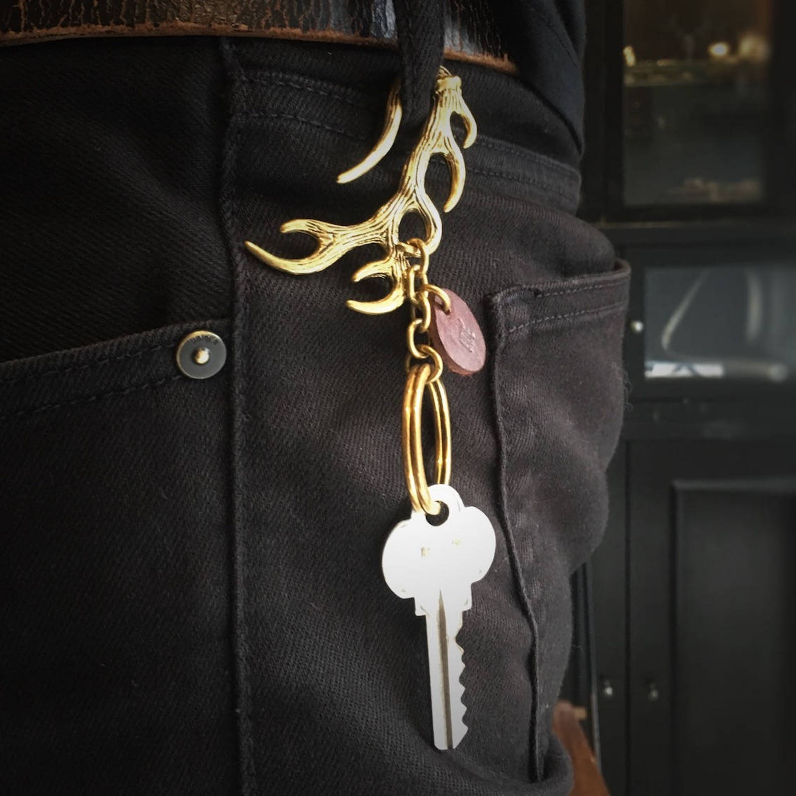 Stag Horn Key Chainkey Holder solid Raw Brass Rocker Etsy Singapore