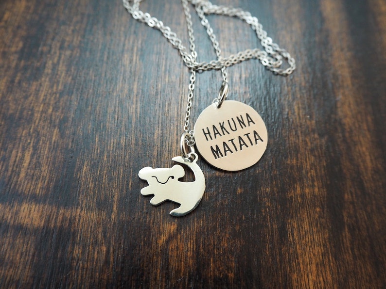 Quote Inspired Necklace HAKUNA MATATA Brass-personal | Etsy