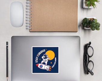 Stay Curious Keep Exploring Bubble-free STICKER laptop sticker notebook sticker water bottle sticker