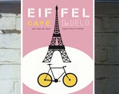 Bicycle Print Eiffel Art Graphic Cycle Cycling Him Her Boyfriend Girlfiend Mum Dad Brother Sister Vintage Kitchen Velo Special Modern Cool