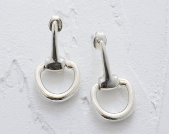 Horse Bit Drop Earrings Silver Horse bit Earrings Snaffle bit Earrings Equestrian Earrings for Horse Lover Gift for Horse Lover Jewelry