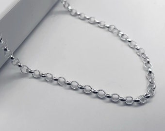 Collana A Catena Belcher In Argento Sterling 925 – Lunghezza 55,9 Cm (20 Pollici) – HAR-0954
