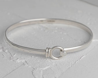 Sterling Silver Bangle Small Wrist Bangle Bracelet for Small Wrist 21st Birthday Gift 18th Birthday Silver Bangles for Women 16th Birthday