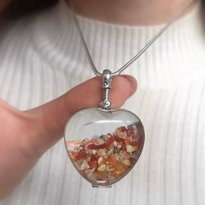 Birthstone Locket for Gemstones Silver Heart Locket Deep Enough for Gems Chunky Locket for Precious Stones Silver Heart Locket Necklace