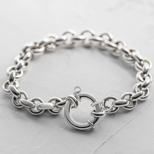 Bracciale da polso piccolo Bracciale Belcher per polso piccolo Bracciale grosso in argento sterling per polsi piccoli Gioielli consegnati pronti per essere regalati